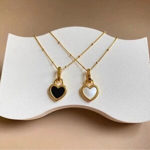 Gold Heart Pendant Necklace Set